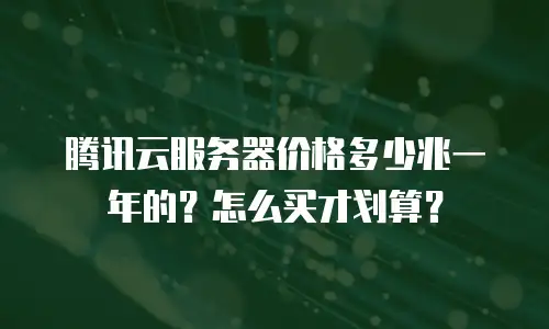 腾讯云服务器价格多少兆一年的？怎么买才划算？