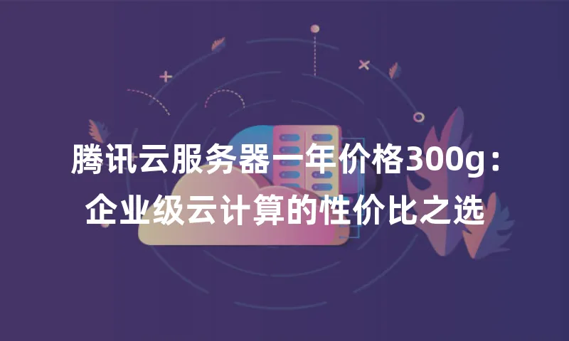 腾讯云服务器一年价格300g：企业级云计算的性价比之选