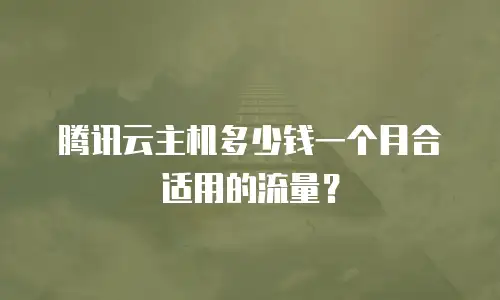 腾讯云主机多少钱一个月合适用的流量？