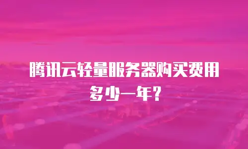 腾讯云轻量服务器购买费用多少一年？
