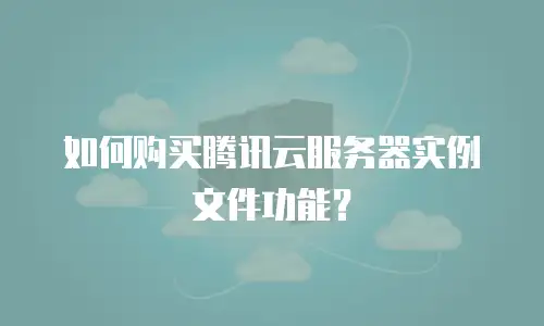 如何购买腾讯云服务器实例文件功能？