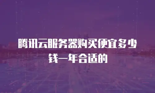 腾讯云服务器购买便宜多少钱一年合适的