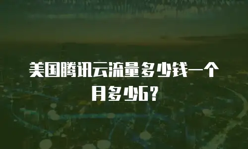美国腾讯云流量多少钱一个月多少G？