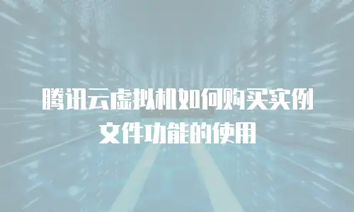 腾讯云虚拟机如何购买实例文件功能的使用