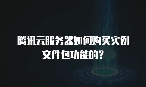 腾讯云服务器如何购买实例文件包功能的？
