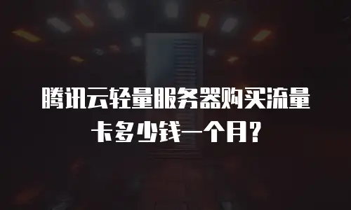腾讯云轻量服务器购买流量卡多少钱一个月？