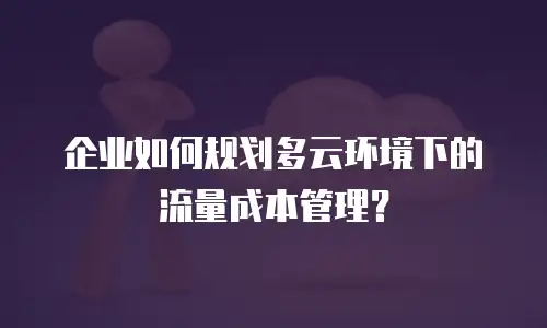 企业如何规划多云环境下的流量成本管理？