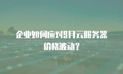 企业如何应对9月云服务器价格波动？