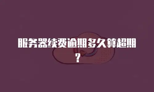 服务器续费逾期多久算超期？