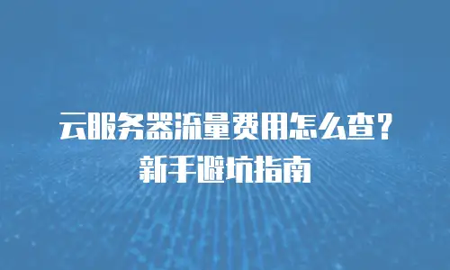 云服务器流量费用怎么查？新手避坑指南