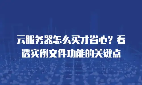 云服务器怎么买才省心？看透实例文件功能的关键点