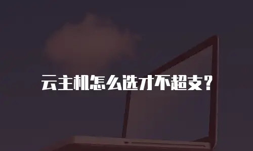 云主机怎么选才不超支？