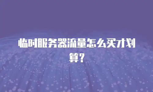 临时服务器流量怎么买才划算？