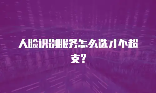 人脸识别服务怎么选才不超支？