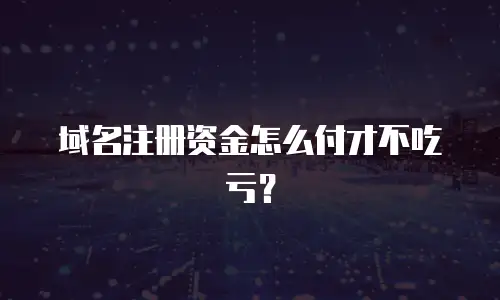 域名注册资金怎么付才不吃亏？