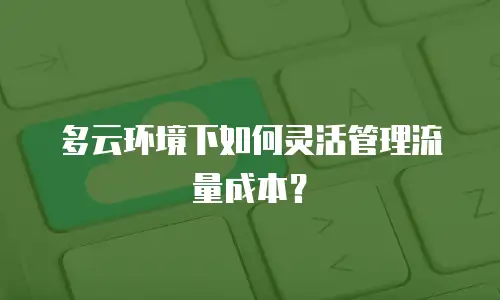 多云环境下如何灵活管理流量成本？
