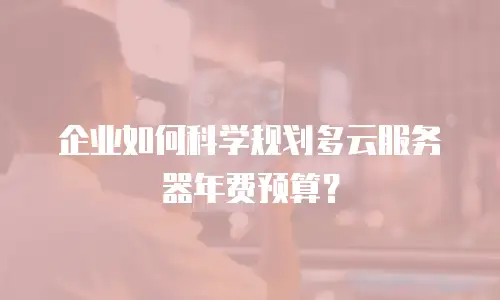 企业如何科学规划多云服务器年费预算？