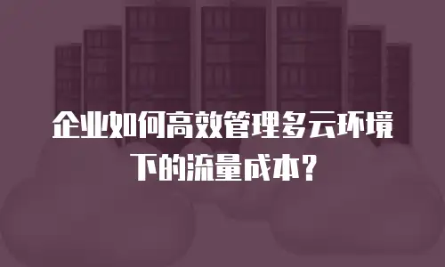 企业如何高效管理多云环境下的流量成本？
