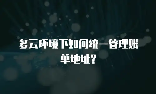 多云环境下如何统一管理账单地址？