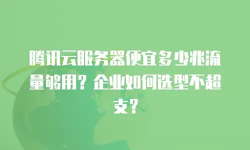 腾讯云服务器便宜多少兆流量够用？企业如何选型不超支？
