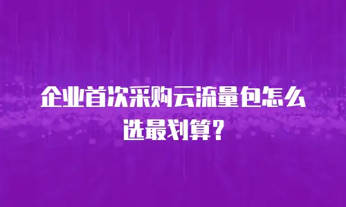 企业首次采购云流量包怎么选最划算？