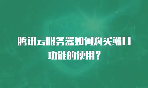 腾讯云服务器如何购买端口功能的使用？