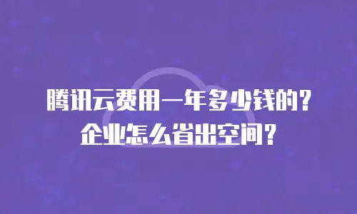腾讯云费用一年多少钱的？企业怎么省出空间？