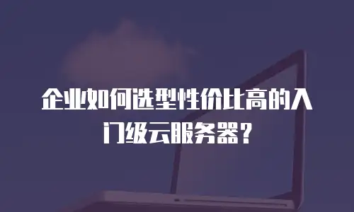 企业如何选型性价比高的入门级云服务器？