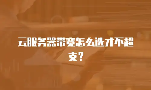 云服务器带宽怎么选才不超支？