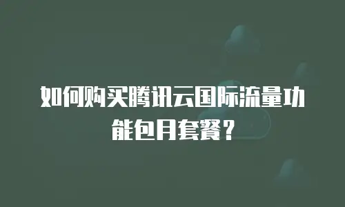 如何购买腾讯云国际流量功能包月套餐？