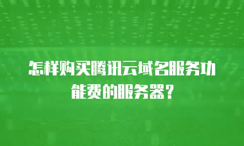 怎样购买腾讯云域名服务功能费的服务器？