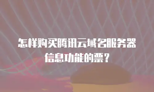 怎样购买腾讯云域名服务器信息功能的票？