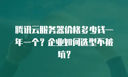 腾讯云服务器价格多少钱一年一个？企业如何选型不被坑？