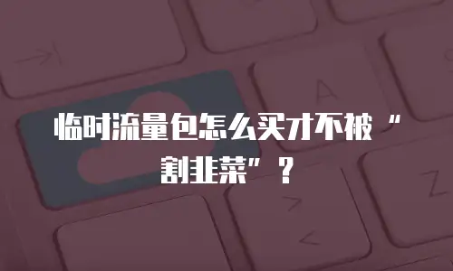 临时流量包怎么买才不被“割韭菜”？