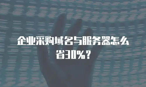 企业采购域名与服务器怎么省30%？