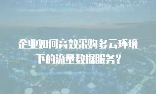 企业如何高效采购多云环境下的流量数据服务？