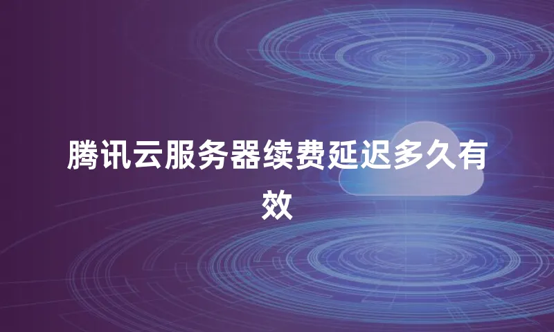 腾讯云服务器续费延迟多久有效