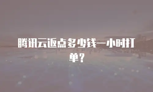腾讯云返点多少钱一小时打单？
