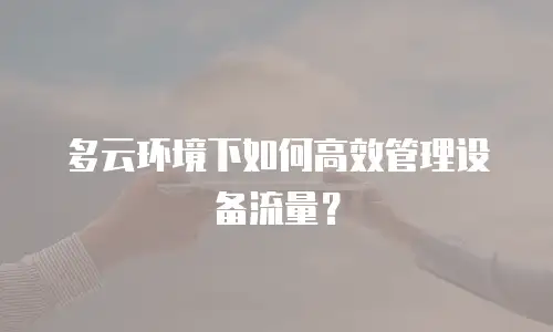多云环境下如何高效管理设备流量？
