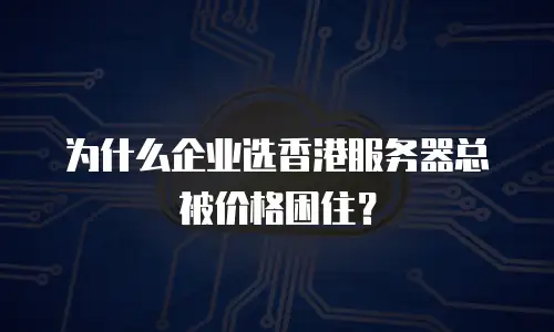 为什么企业选香港服务器总被价格困住？