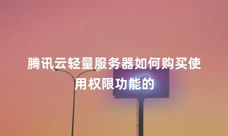 腾讯云轻量服务器如何购买使用权限功能的