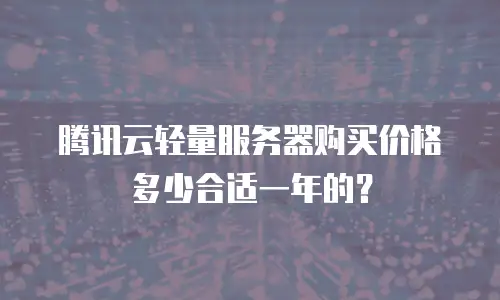 腾讯云轻量服务器购买价格多少合适一年的？