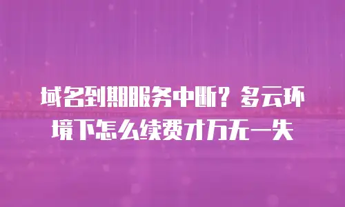 域名到期服务中断？多云环境下怎么续费才万无一失