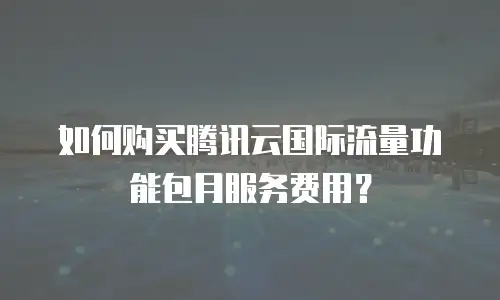 如何购买腾讯云国际流量功能包月服务费用？