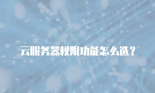 云服务器权限功能怎么选？