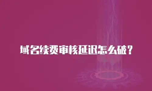 域名续费审核延迟怎么破？