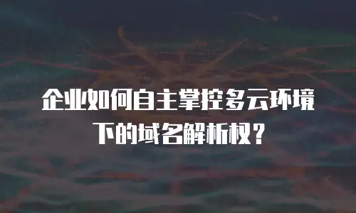 企业如何自主掌控多云环境下的域名解析权？
