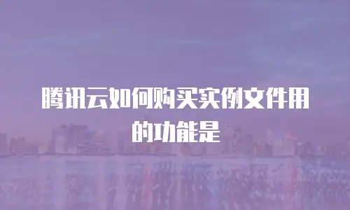 腾讯云如何购买实例文件用的功能是