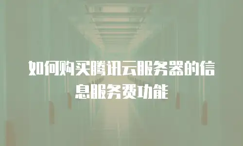 如何购买腾讯云服务器的信息服务费功能