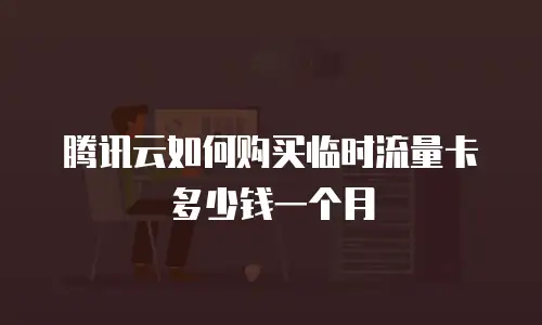 腾讯云如何购买临时流量卡多少钱一个月